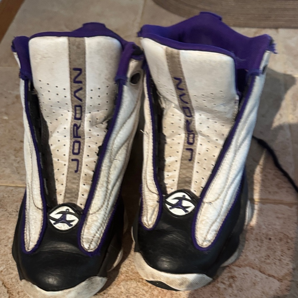 Jordan White and Purple Athletic Shoes